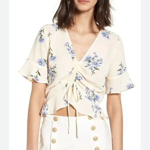 Lydelle front ruched top  sz M Floral